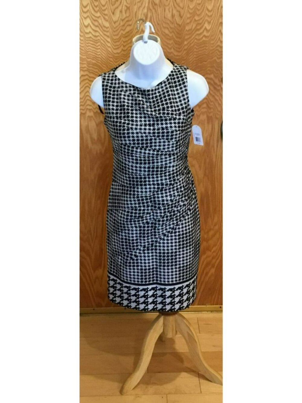 Jessica Simpson Womens Houndstooth Sleeveless Sheath Dress Size 10